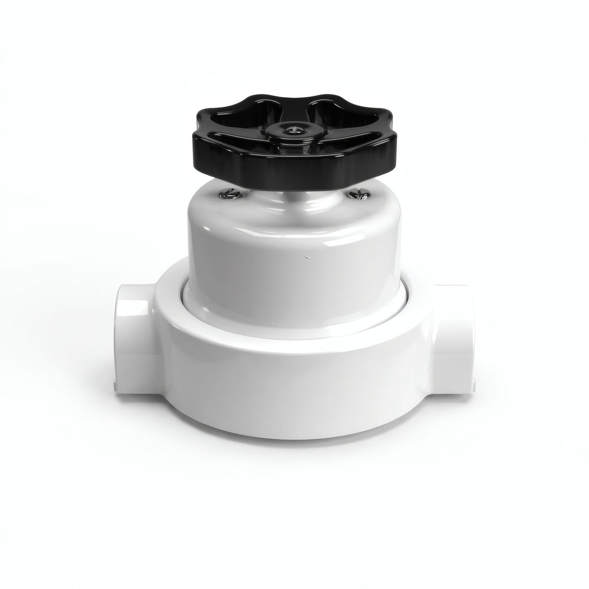 Kit interrupteur va-et-vient à bouton et socle en porcelaine — Blanc / Noir / 2 sorties en ligne