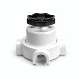 Kit interrupteur va-et-vient à bouton et socle en porcelaine — Blanc / Noir / 3 sorties
