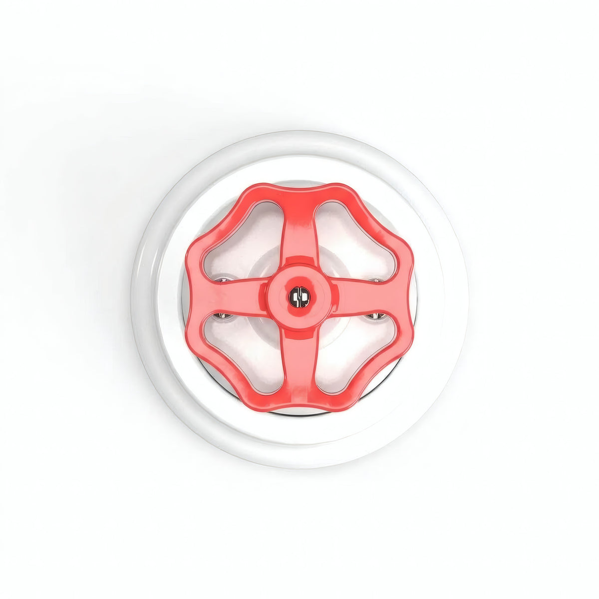 Kit interrupteur va-et-vient à bouton et socle en porcelaine — Blanc / Rouge / Plat Ø 100 mm