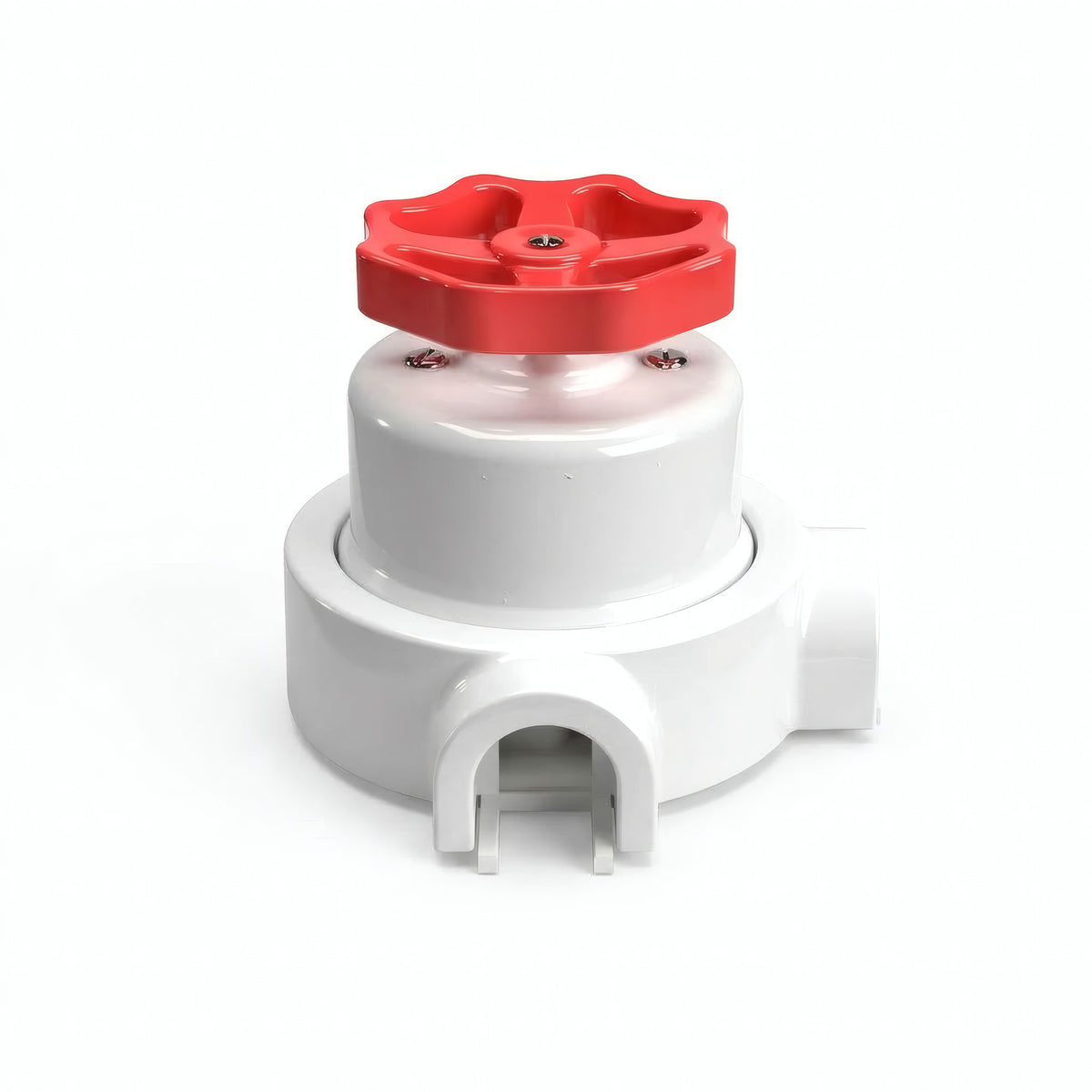 Kit interrupteur va-et-vient à bouton et socle en porcelaine — Blanc / Rouge / 2 sorties