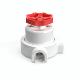 Kit interrupteur va-et-vient à bouton et socle en porcelaine — Blanc / Rouge / 2 sorties