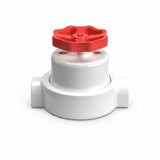 Kit interrupteur va-et-vient à bouton et socle en porcelaine — Blanc / Rouge / 2 sorties en ligne