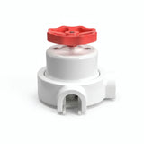 Kit interrupteur va-et-vient à bouton et socle en porcelaine — Blanc / Rouge / 2 sorties