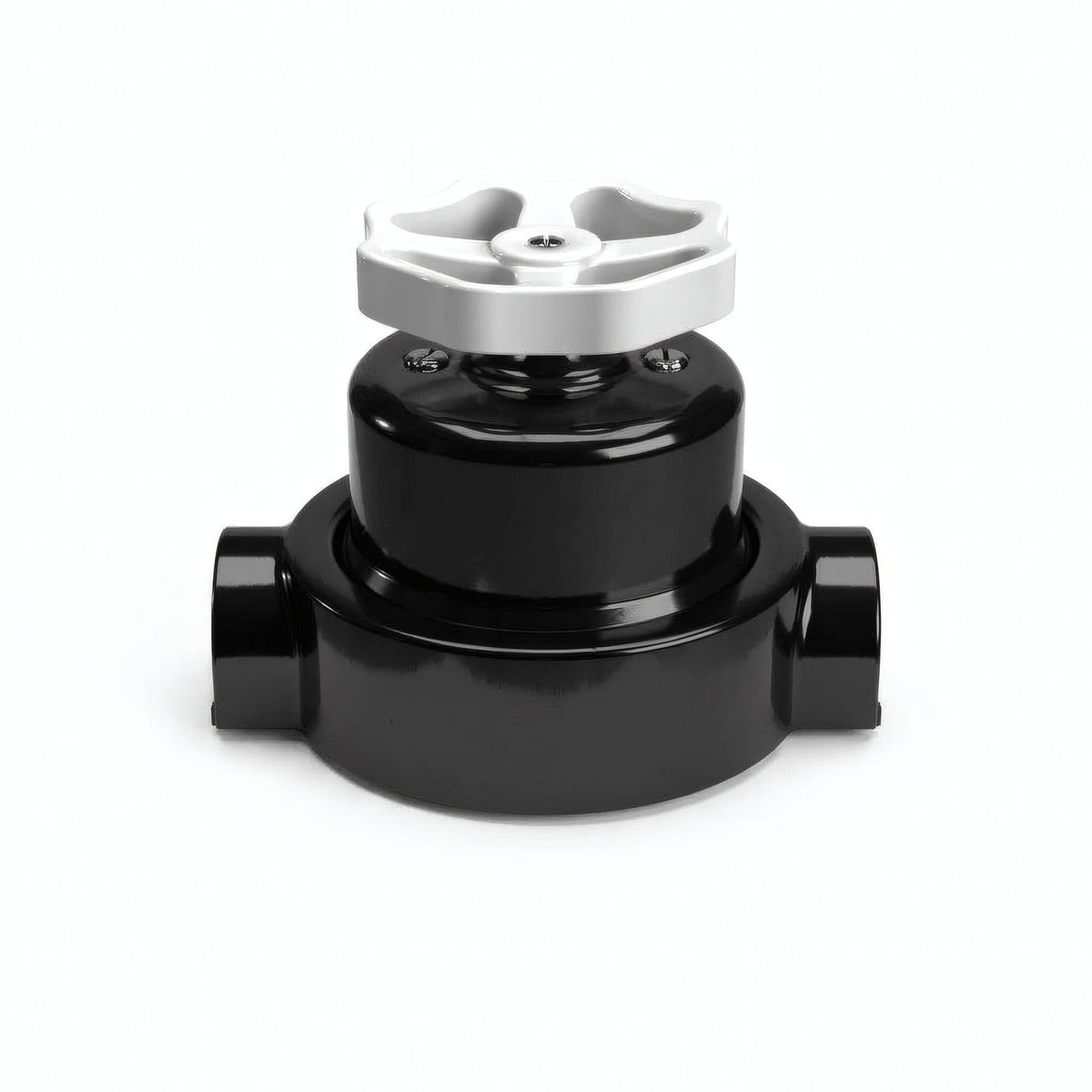 Kit interrupteur va-et-vient à bouton et socle en porcelaine — Noir / Blanc / 2 sorties en ligne