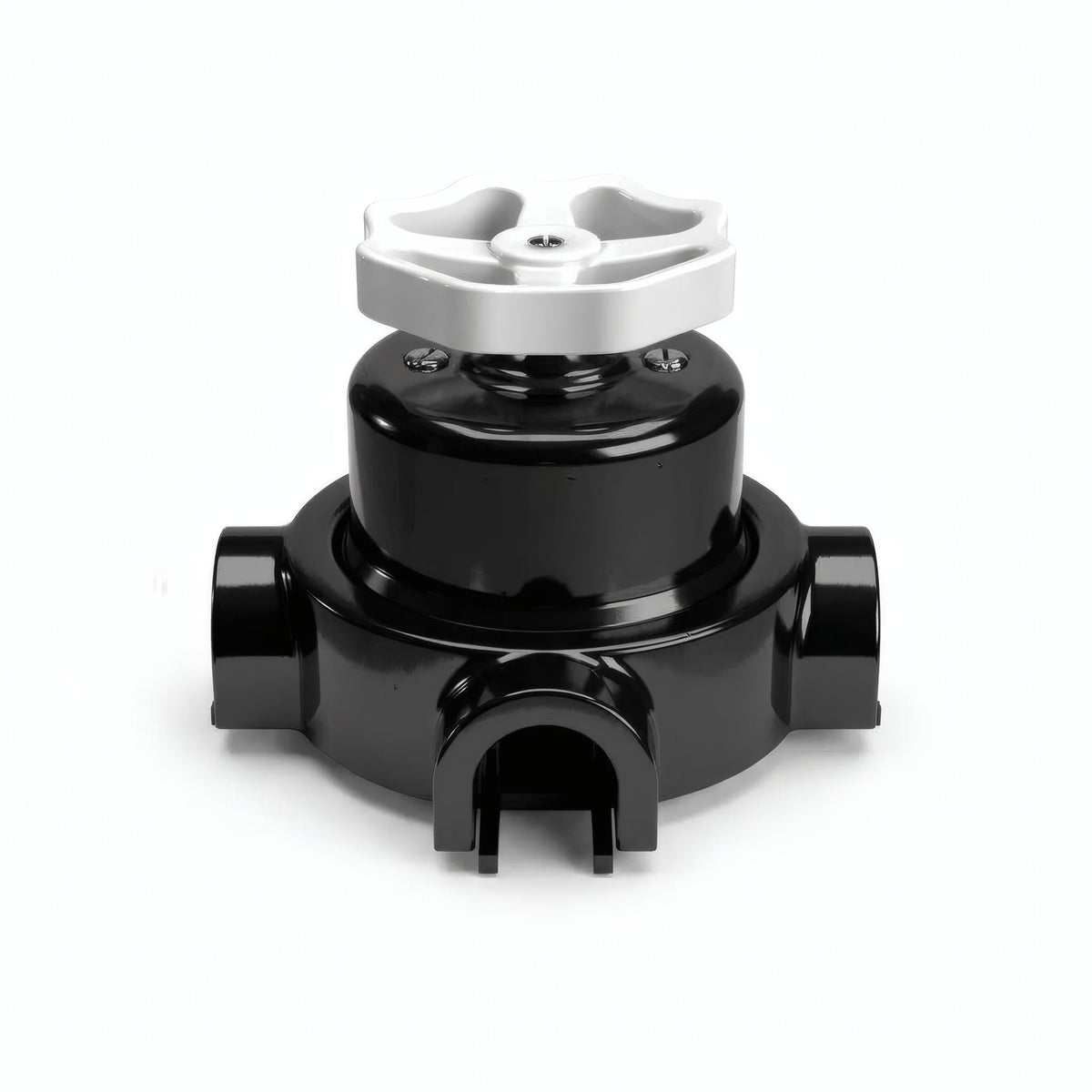 Kit interrupteur va-et-vient à bouton et socle en porcelaine — Noir / Blanc / 3 sorties