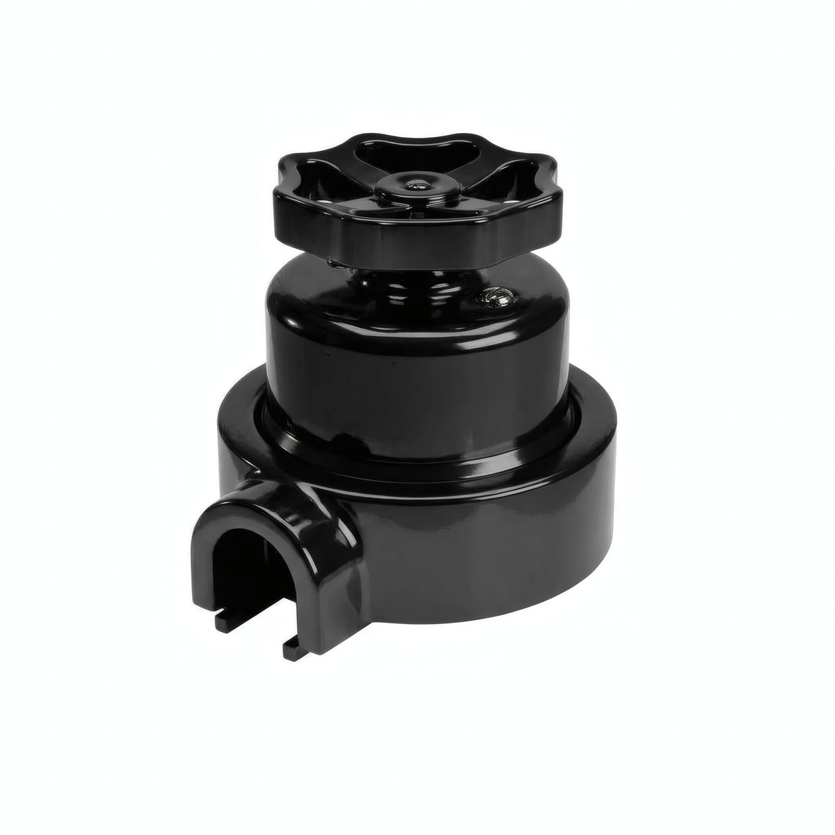 Kit interrupteur va-et-vient à bouton et socle en porcelaine — Noir / Noir / 1 sortie