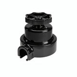 Kit interrupteur va-et-vient à bouton et socle en porcelaine — Noir / Noir / 1 sortie