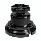 Kit interrupteur va-et-vient à bouton et socle en porcelaine — Noir / Noir / Plat Ø 100 mm