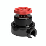 Kit interrupteur va-et-vient à bouton et socle en porcelaine — Noir / Rouge / 1 sortie
