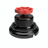 Kit interrupteur va-et-vient à bouton et socle en porcelaine — Noir / Rouge / Plat Ø 100 mm