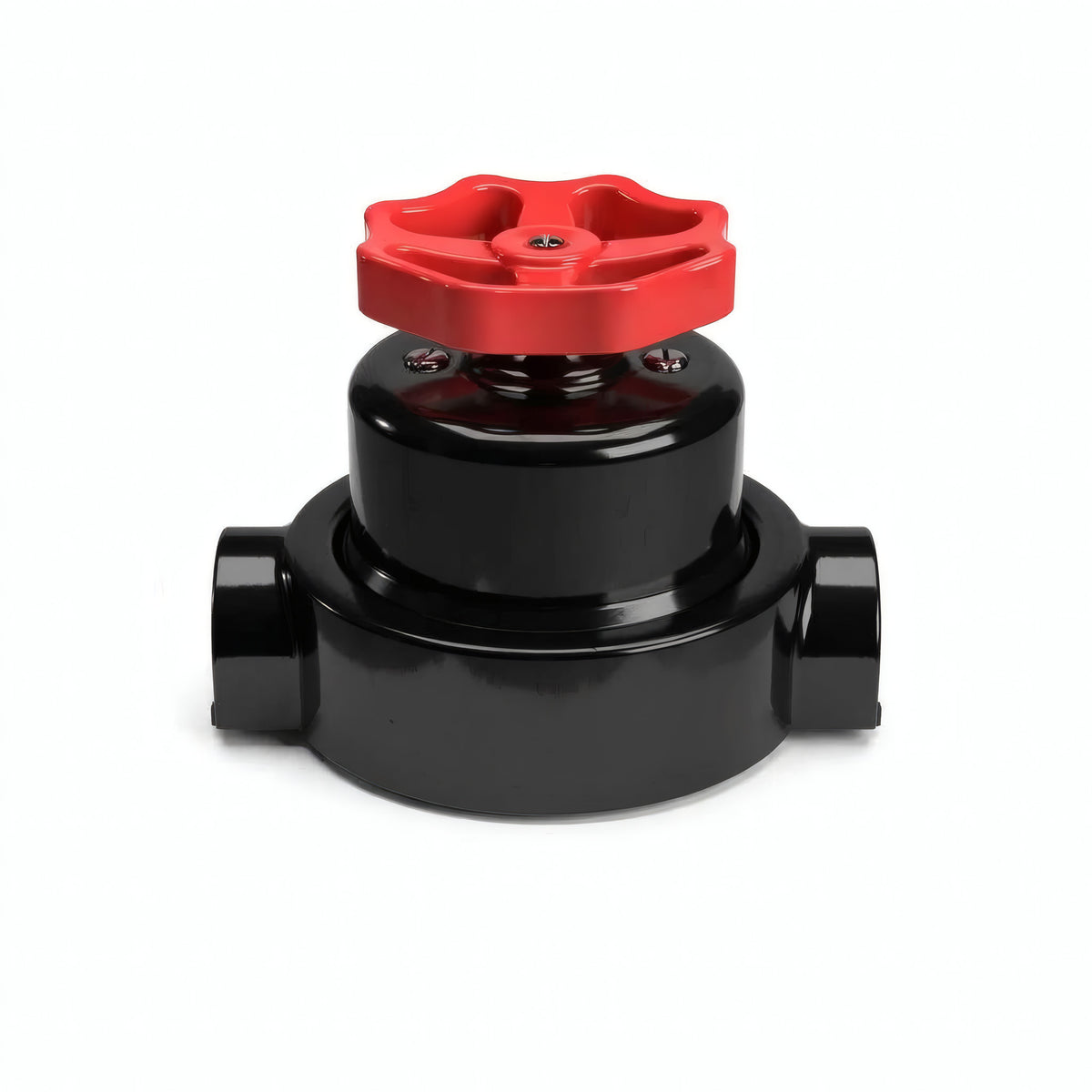 Kit interrupteur va-et-vient à bouton et socle en porcelaine — Noir / Rouge / 2 sorties en ligne