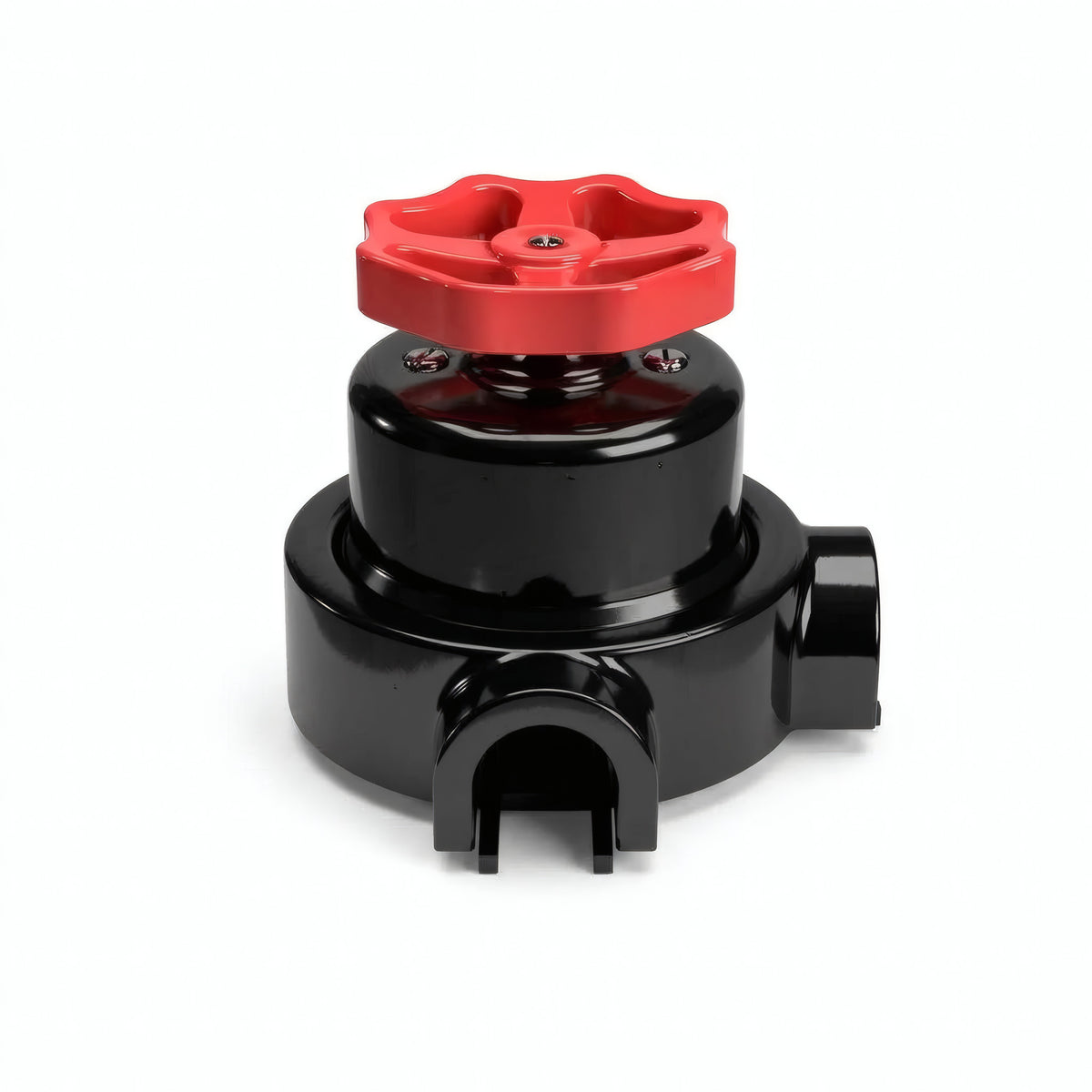 Kit interrupteur va-et-vient à bouton et socle en porcelaine — Noir / Rouge / 2 sorties