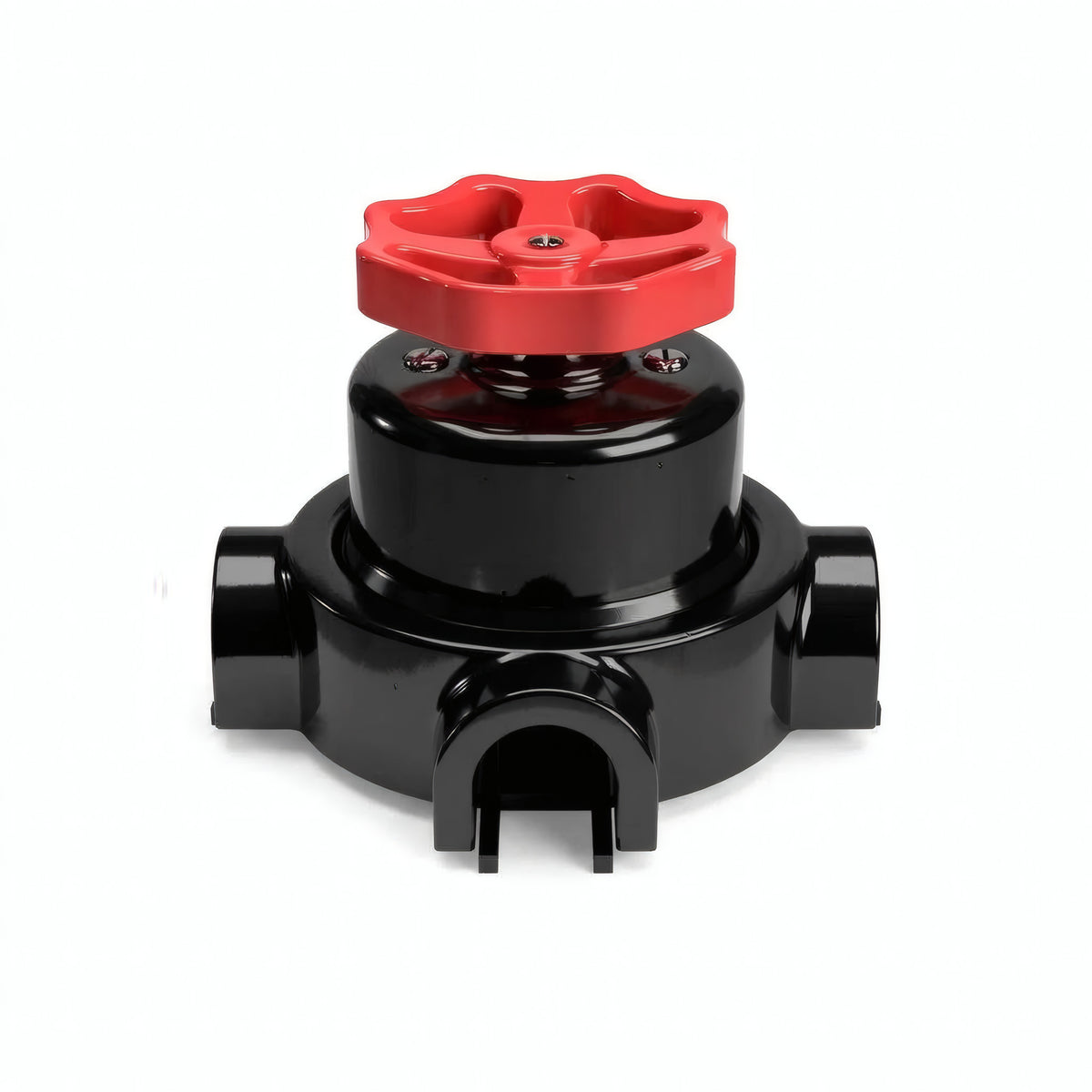 Kit interrupteur va-et-vient à bouton et socle en porcelaine — Noir / Rouge / 3 sorties