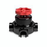Kit interrupteur va-et-vient à bouton et socle en porcelaine — Noir / Rouge / 3 sorties