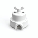 Kit va-et-vient à écrou papillon et socle en porcelaine — Blanc / Blanc / 1 sortie