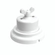 Kit va-et-vient à écrou papillon et socle en porcelaine — Blanc / Blanc / Plat Ø 100 mm