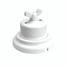 Kit va-et-vient à écrou papillon et socle en porcelaine — Blanc / Blanc / Plat Ø 100 mm