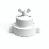 Kit va-et-vient à écrou papillon et socle en porcelaine — Blanc / Blanc / 2 sorties en ligne