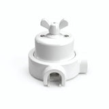 Kit va-et-vient à écrou papillon et socle en porcelaine — Blanc / Blanc / 2 sorties