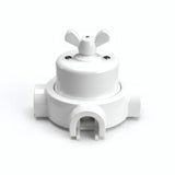 Kit va-et-vient à écrou papillon et socle en porcelaine — Blanc / Blanc / 3 sorties
