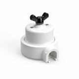 Kit va-et-vient à écrou papillon et socle en porcelaine — Blanc / Noir / 1 sortie