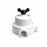 Kit va-et-vient à écrou papillon et socle en porcelaine — Blanc / Noir / 2 sorties