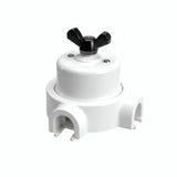 Kit va-et-vient à écrou papillon et socle en porcelaine — Blanc / Noir / 2 sorties