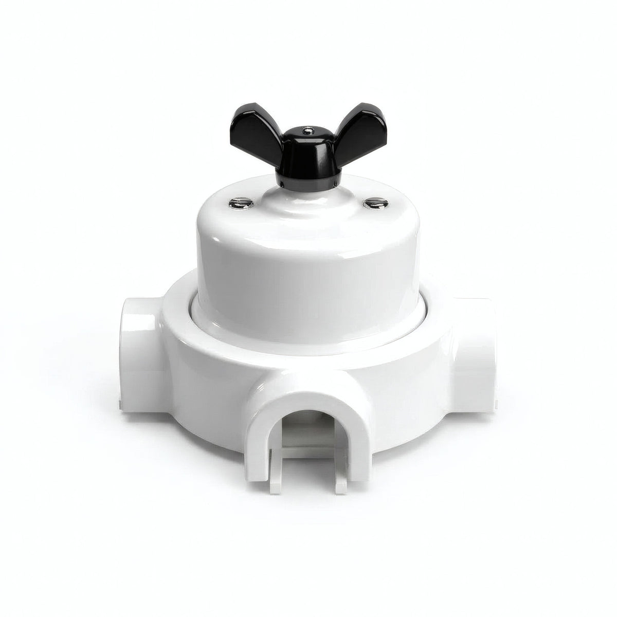Kit va-et-vient à écrou papillon et socle en porcelaine — Blanc / Noir / 3 sorties
