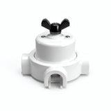 Kit va-et-vient à écrou papillon et socle en porcelaine — Blanc / Noir / 3 sorties