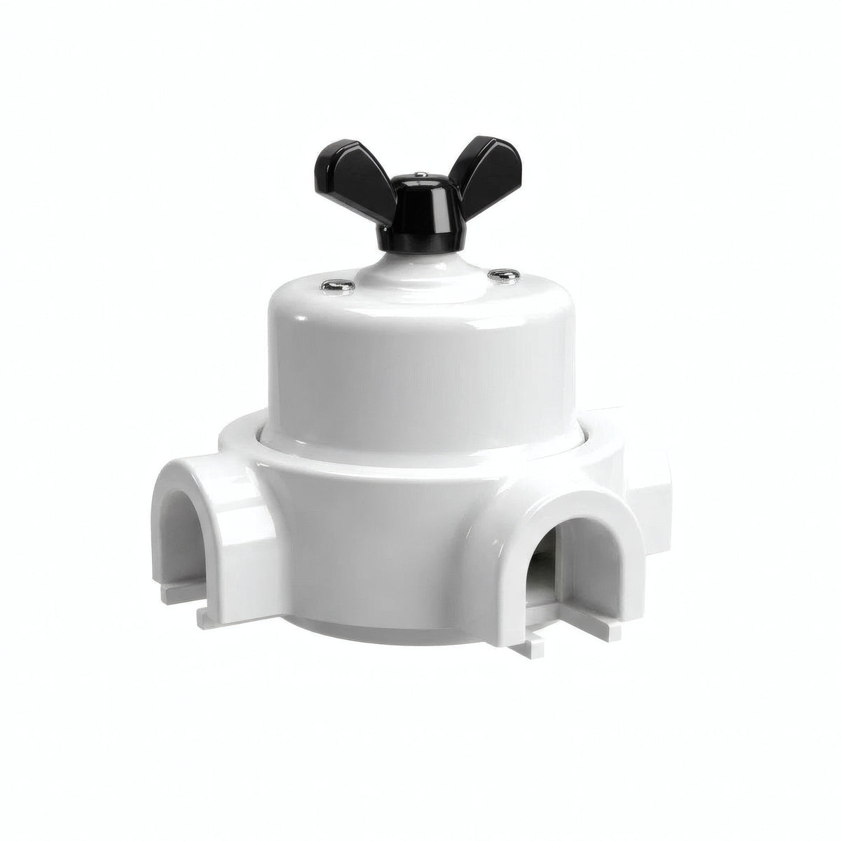 Kit va-et-vient à écrou papillon et socle en porcelaine — Blanc / Noir / 3 sorties