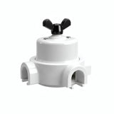 Kit va-et-vient à écrou papillon et socle en porcelaine — Blanc / Noir / 3 sorties