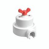 Kit va-et-vient à écrou papillon et socle en porcelaine — Blanc / Rouge / 1 sortie