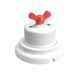 Kit va-et-vient à écrou papillon et socle en porcelaine — Blanc / Rouge / Plat Ø 100 mm