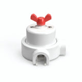 Kit va-et-vient à écrou papillon et socle en porcelaine — Blanc / Rouge / 2 sorties