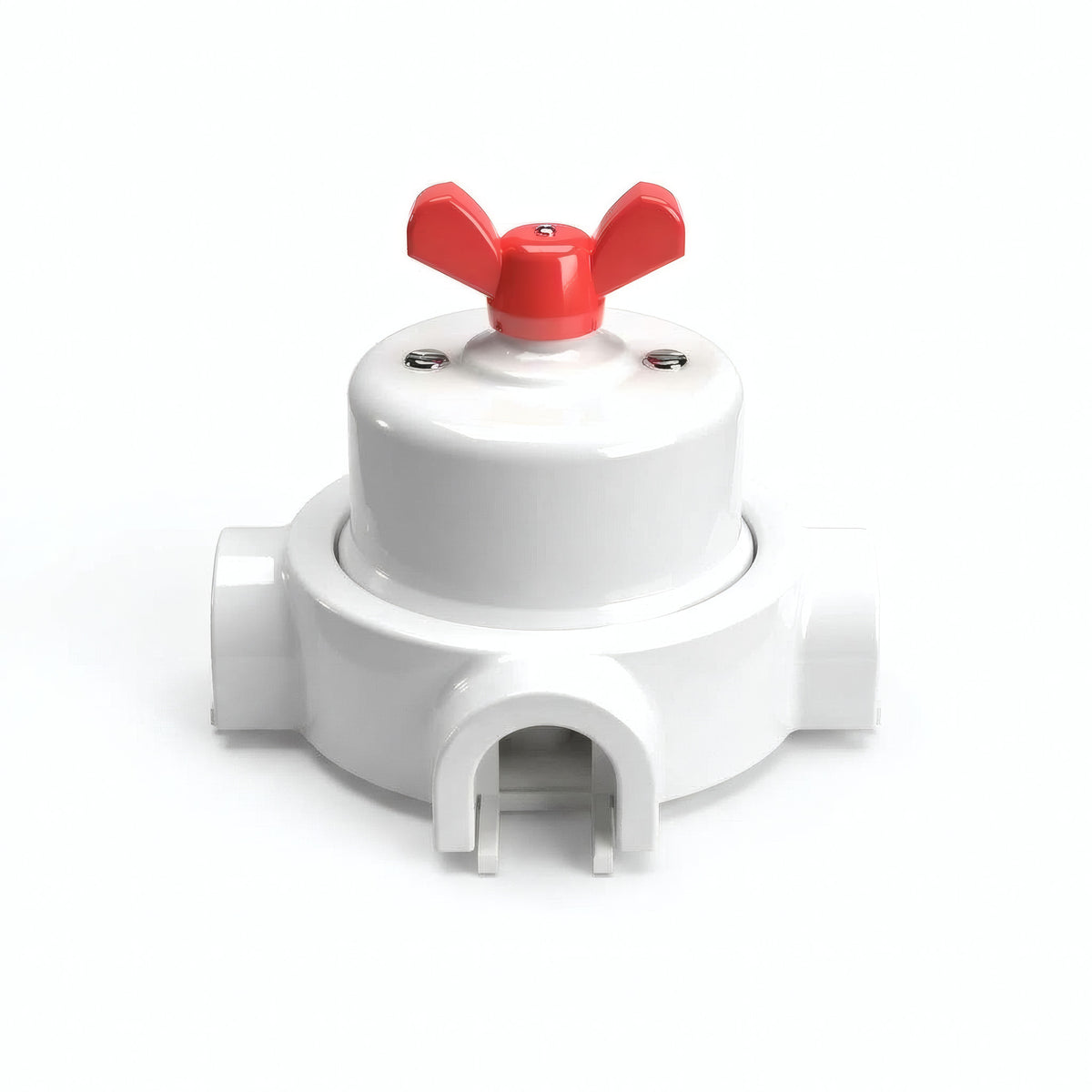 Kit va-et-vient à écrou papillon et socle en porcelaine — Blanc / Rouge / 3 sorties