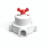 Kit va-et-vient à écrou papillon et socle en porcelaine — Blanc / Rouge / 3 sorties