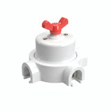 Kit va-et-vient à écrou papillon et socle en porcelaine — Blanc / Rouge / 3 sorties