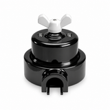Kit va-et-vient en porcelaine noire, écrou papillon blanc, une sortie — vue 1