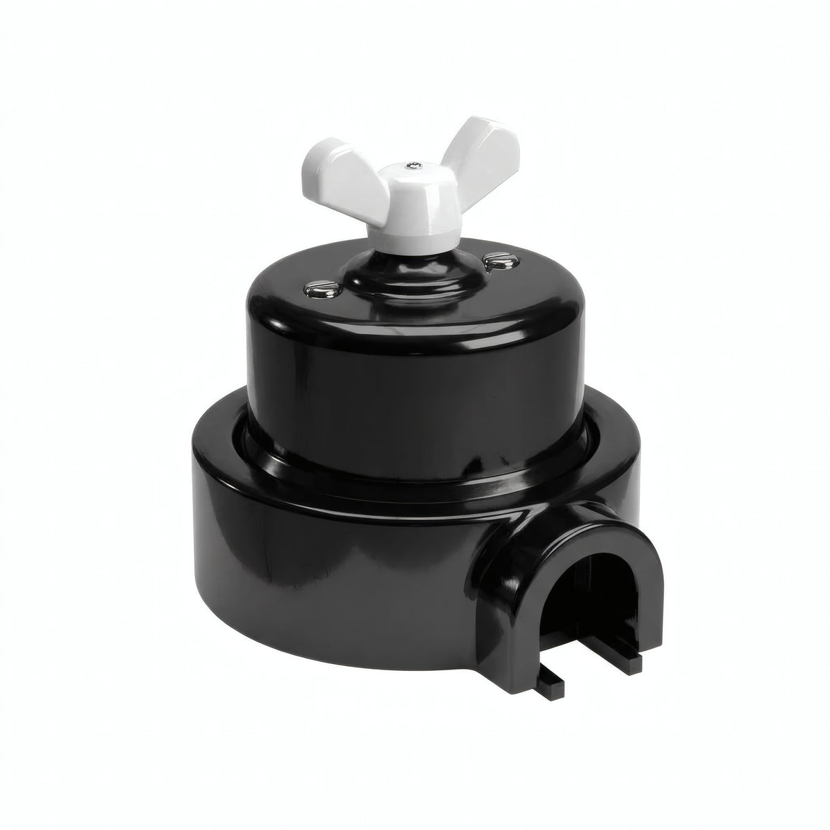 Kit va-et-vient à écrou papillon et socle en porcelaine — Noir / Blanc / 1 sortie