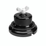 Kit va-et-vient à écrou papillon et socle en porcelaine — Noir / Blanc / Plat Ø 100 mm
