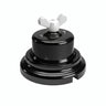 Kit va-et-vient à écrou papillon et socle en porcelaine — Noir / Blanc / Plat Ø 100 mm