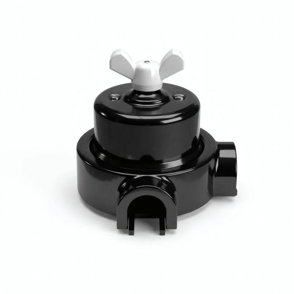 Kit va-et-vient à écrou papillon et socle en porcelaine — Noir / Blanc / 2 sorties
