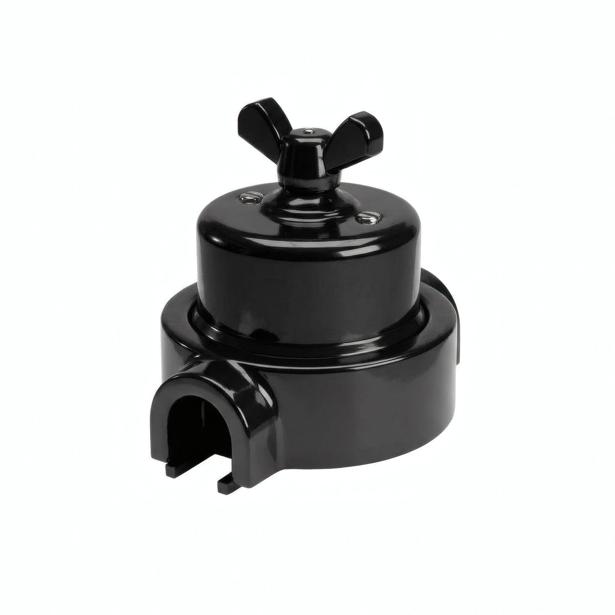 Kit va-et-vient à écrou papillon et socle en porcelaine — Noir / Noir / 1 sortie
