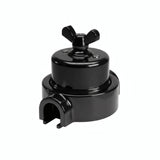Kit va-et-vient à écrou papillon et socle en porcelaine — Noir / Noir / 1 sortie