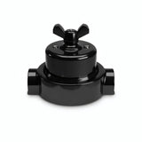 Kit va-et-vient à écrou papillon et socle en porcelaine — Noir / Noir / 2 sorties en ligne