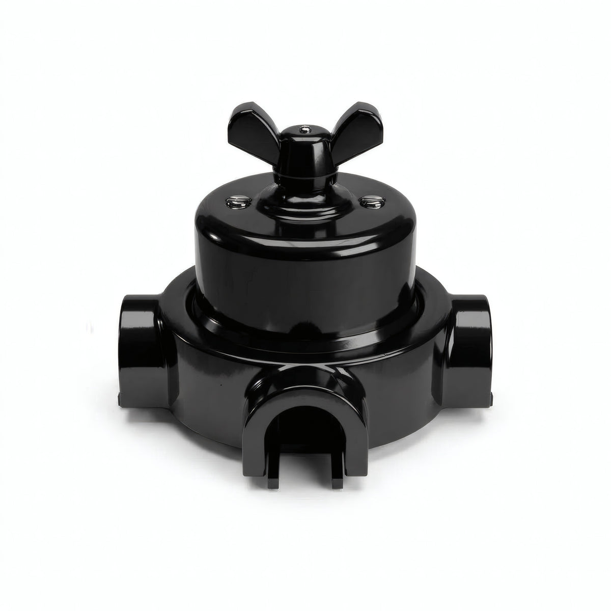Kit va-et-vient à écrou papillon et socle en porcelaine — Noir / Noir / 3 sorties