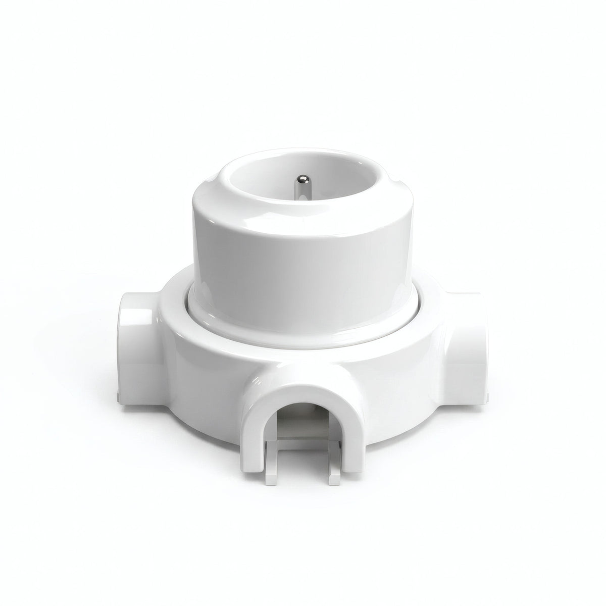 Kit prise murale et socle en porcelaine — Française 2P+T 16 A / Blanc / 3 sorties