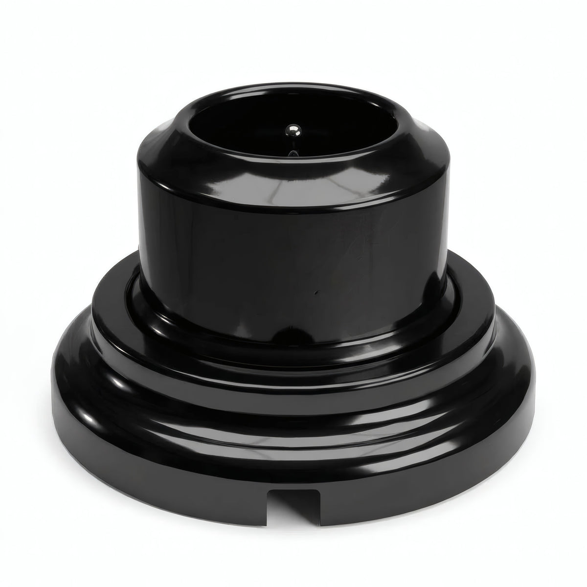 Kit prise murale et socle en porcelaine — Française 2P+T 16 A / Noir / Plat Ø 100 mm