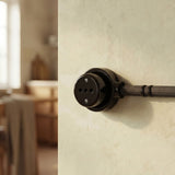 Kit prise murale et socle en porcelaine — Italienne 2P+T 10/16 A / Noir / Plat Ø 100 mm