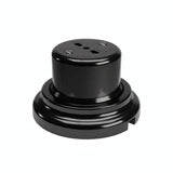 Kit prise murale et socle en porcelaine — Italienne 2P+T 10/16 A / Noir / Plat Ø 100 mm